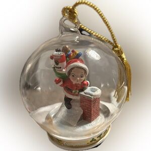 2012 Campbell Soup Collector Edition Rooftop Santa Glass Ornament